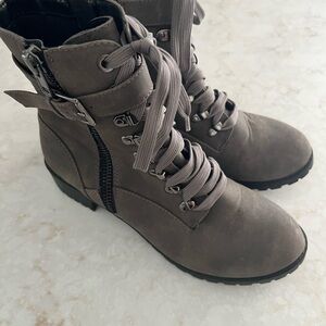 Soda Gray Combat Boots for Women